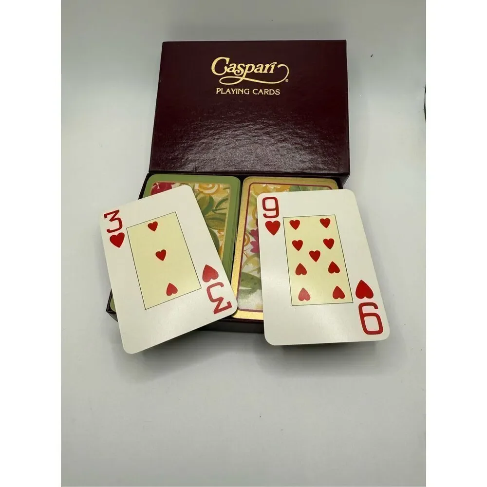 Caspari “Isabelles Garden” Floral Playing Card Decks in Box / Double Card Decks